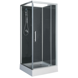 Wiesbaden Domino complete douchecabine 80x80x210 alu mat 5mm glas Wiesbaden Domino complete douchecabine 80x80x210 alu mat 5mm glas