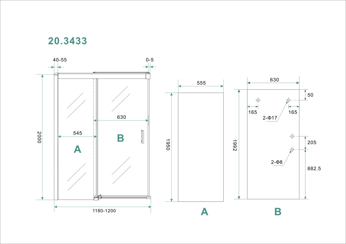 Wiesbaden Softclose 2.0 douchedeur 120x200 cm Wiesbaden Softclose 2.0 douchedeur 120x200 cm
