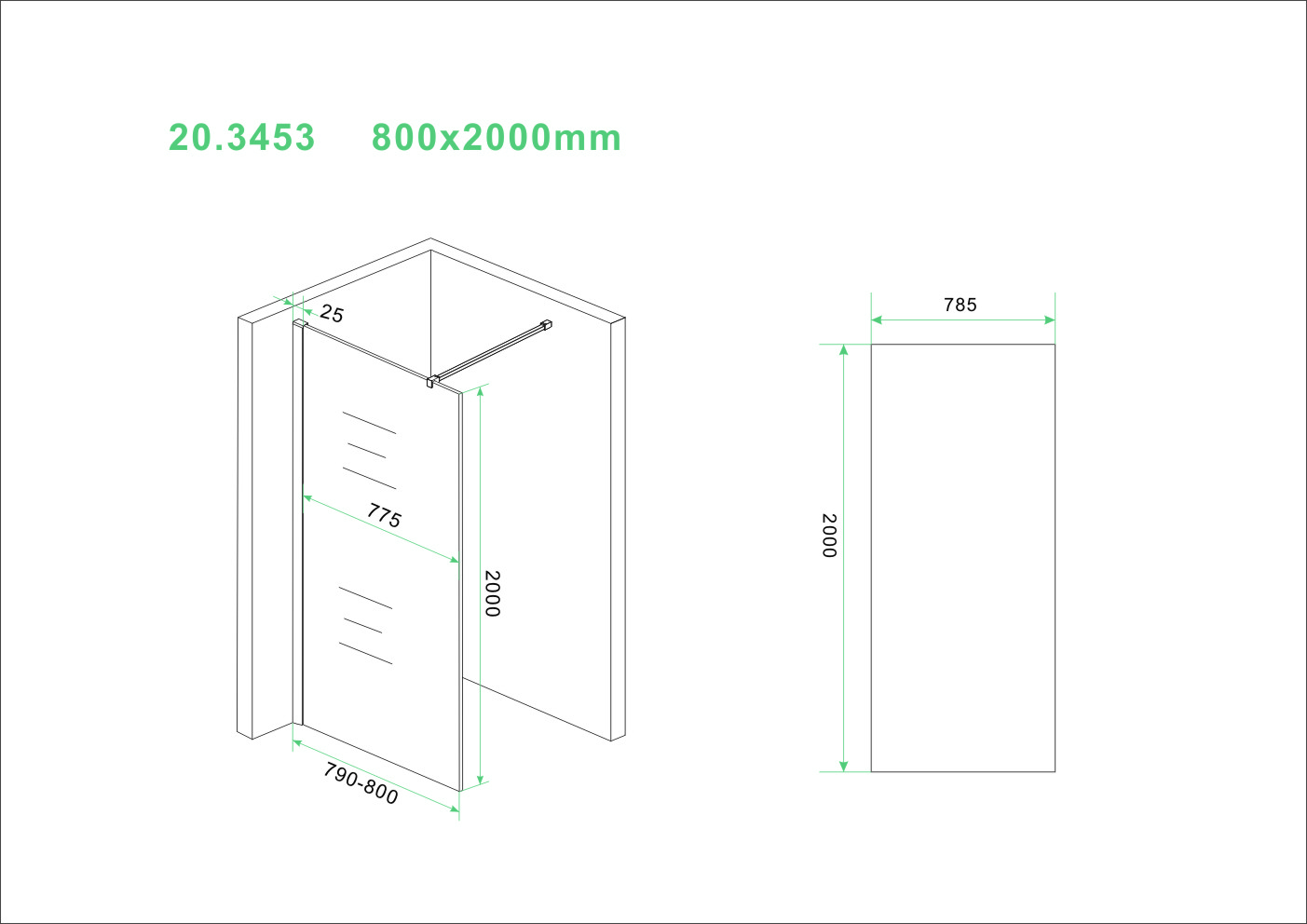 Wiesbaden Slim glasplaat helder 80x200 cm - 8mm NANO glas Wiesbaden Slim glasplaat helder 80x200 cm - 8mm NANO glas