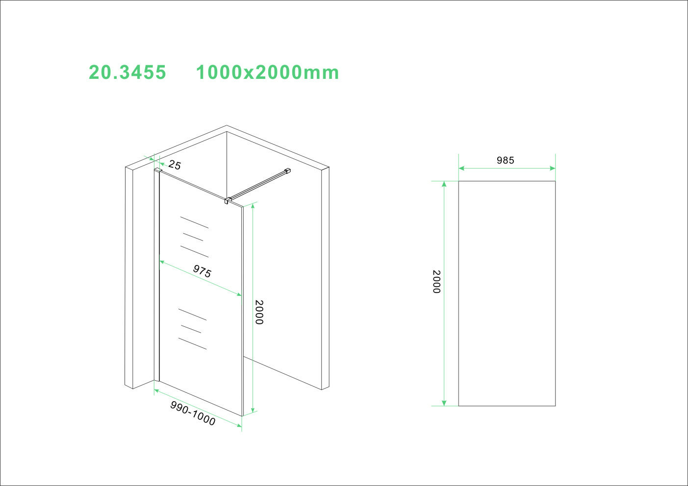 Wiesbaden Slim glasplaat helder 100x200 cm - 8mm NANO glas Wiesbaden Slim glasplaat helder 100x200 cm - 8mm NANO glas