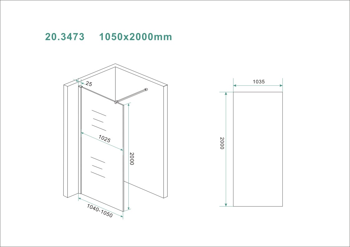 Wiesbaden Slim glasplaat helder 105x200 cm - 8mm NANO glas Wiesbaden Slim glasplaat helder 105x200 cm - 8mm NANO glas