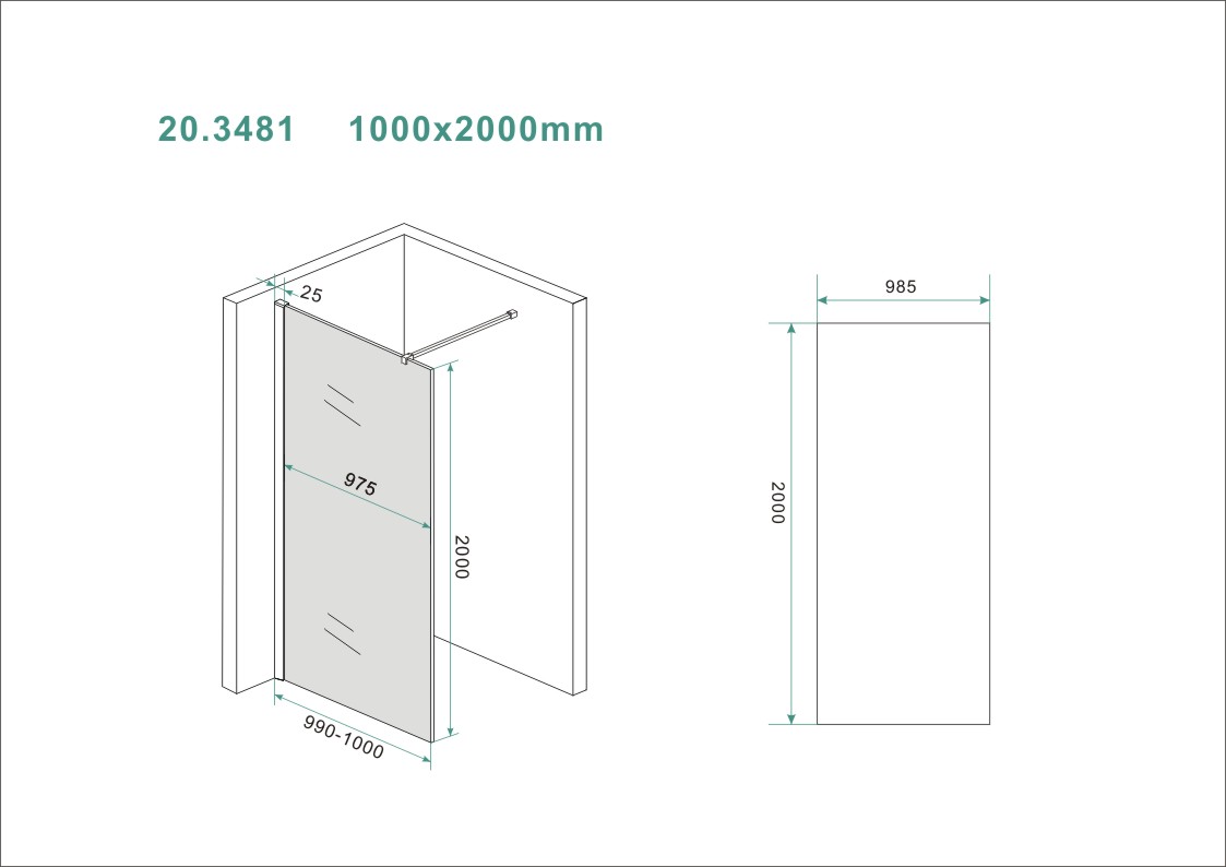 Wiesbaden Slim glasplaat rookglas 100x200 cm - 8mm NANO glas Wiesbaden Slim glasplaat rookglas 100x200 cm - 8mm NANO glas