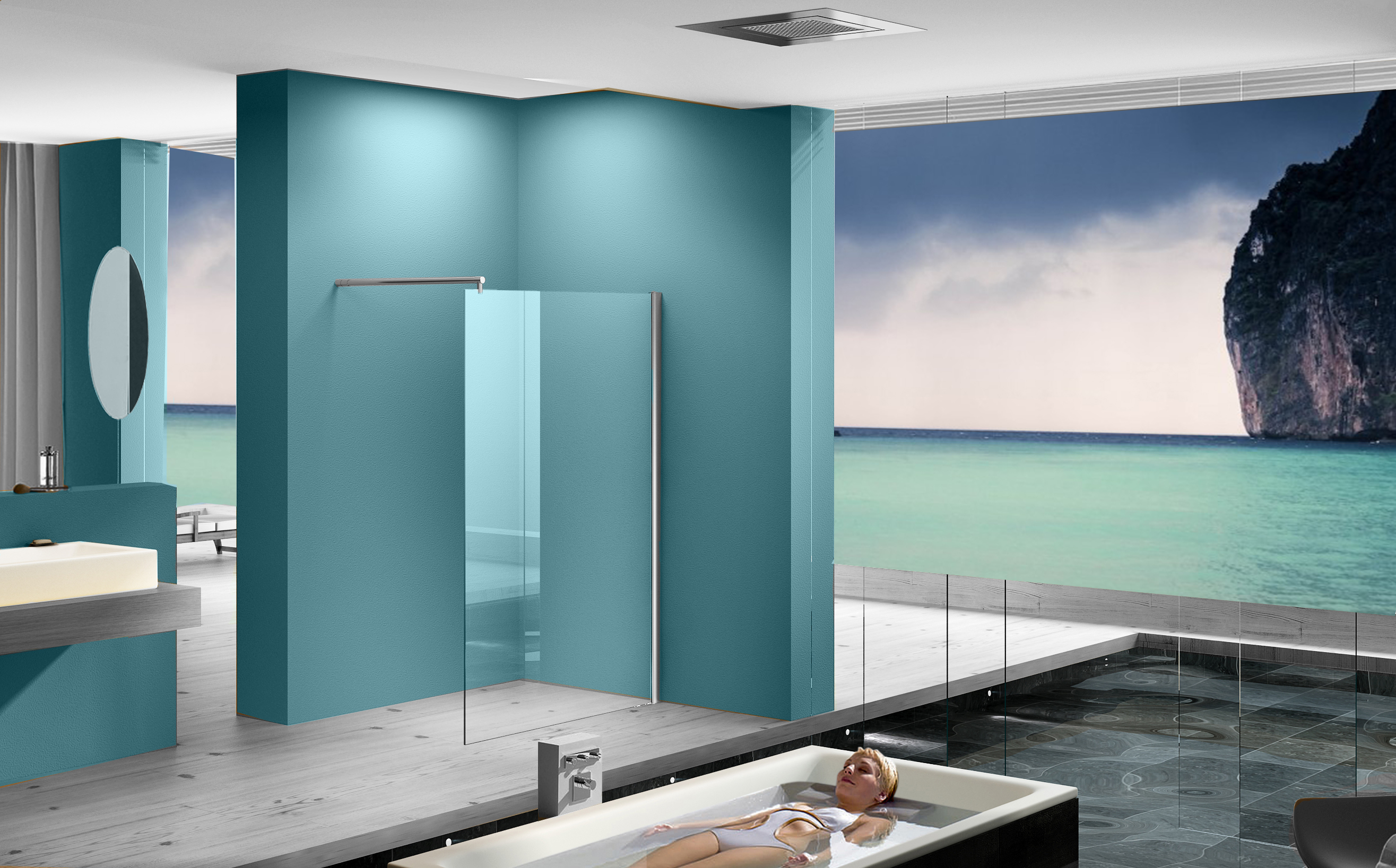 Wiesbaden Eco inloopdouche 80x200 cm - 8mm NANO glas Wiesbaden Eco inloopdouche 80x200 cm - 8mm NANO glas