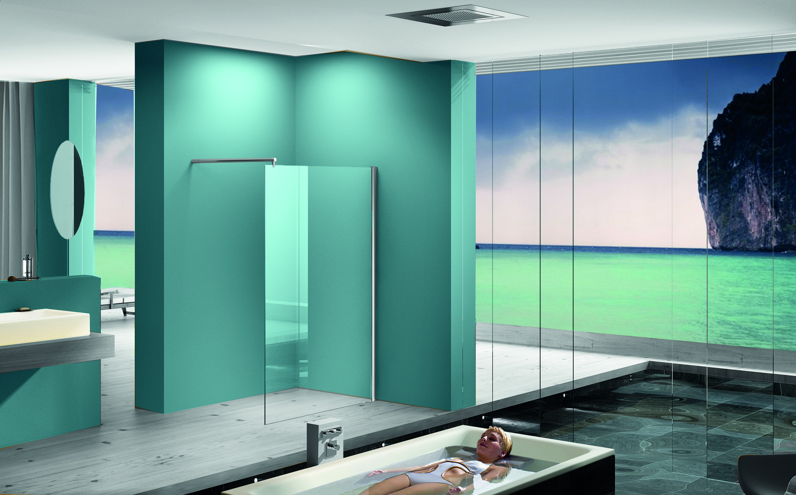 Wiesbaden Eco inloopdouche 60x200 cm - 8mm NANO glas Wiesbaden Eco inloopdouche 50x200 cm - 8mm NANO glas