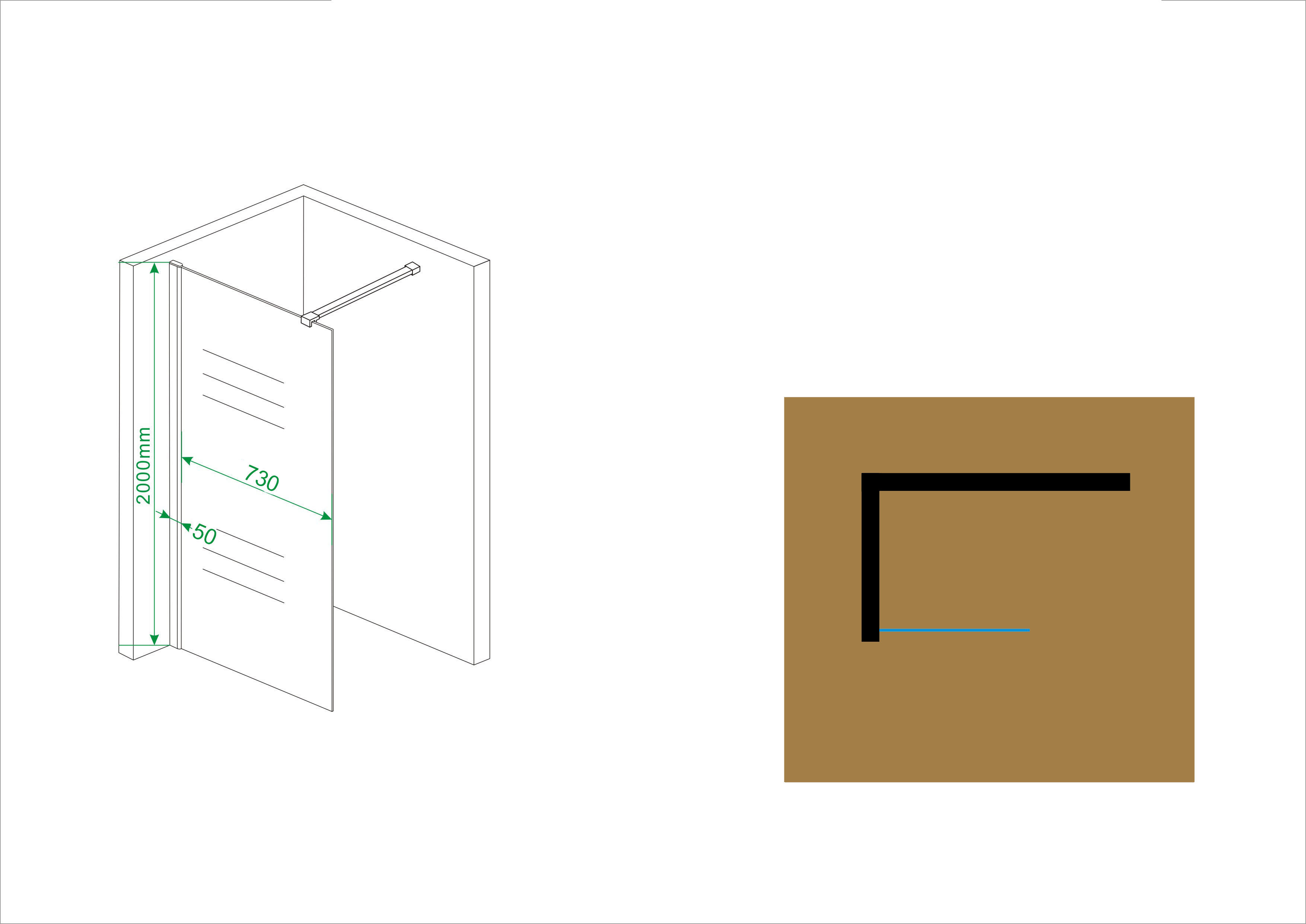 Wiesbaden Comfort inloopdouche 80x200 cm - 10mm NANO gedeeltelijk matglas Wiesbaden Comfort inloopdouche 80x200 cm - 10mm NANO gedeeltelijk matglas