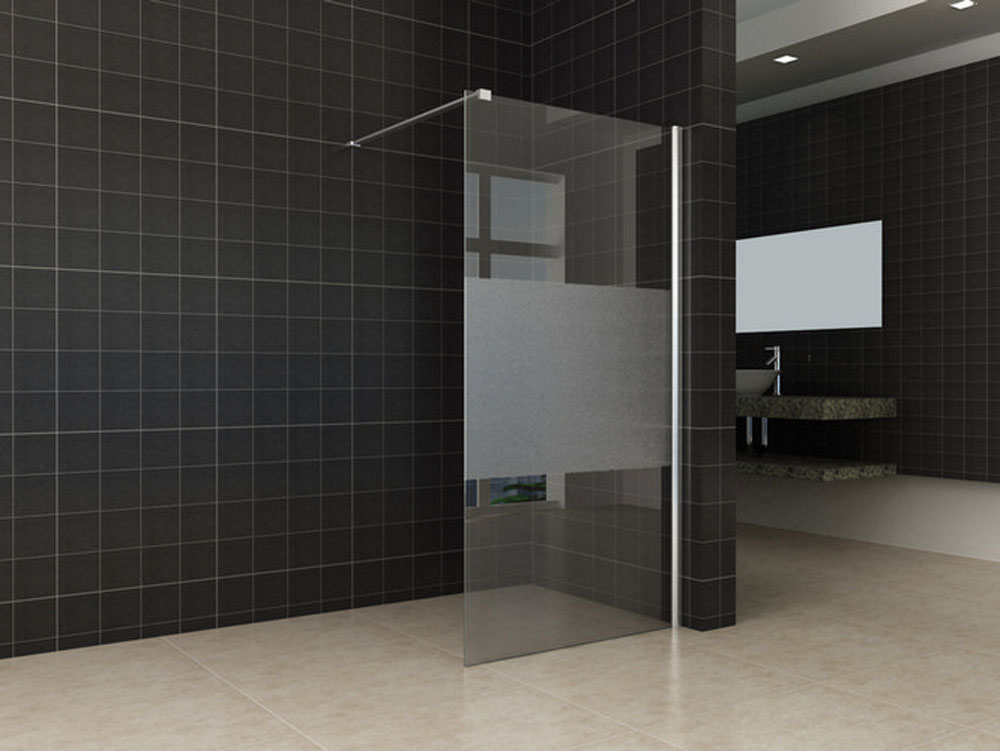 Wiesbaden Comfort inloopdouche 90x200 cm - 10mm NANO gedeeltelijk matglas Wiesbaden Comfort inloopdouche 90x200 cm - 10mm NANO gedeeltelijk matglas
