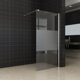 Wiesbaden Comfort inloopdouche 110x200 cm- 10 mm NANO gedeeltelijk matglas