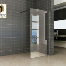 Wiesbaden Graffic inloopdouche met zwart profiel 120x200 cm - 10mm NANO veiligheidsglas