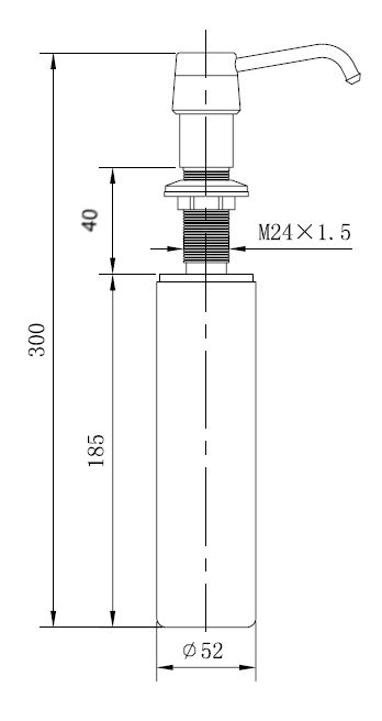 Wiesbaden inbouw zeeppompje geborsteld staal kunststof fles 250ml Wiesbaden inbouw zeeppompje geborsteld staal kunststof fles 250ml