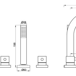 Wiesbaden Caral 5-gats badrandcombinatie mat-zwart Wiesbaden Caral 5-gats badrandcombinatie mat-zwart