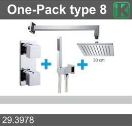 Wiesbaden one-pack inbouwthermostaatset vierk.type 8 (30cm)