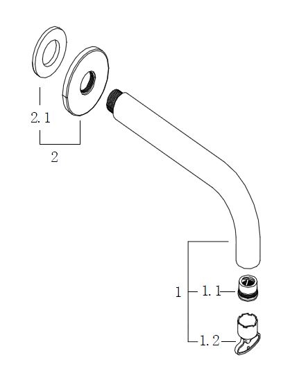 Wiesbaden inbouw-uitloop rond 20cm 1/2'' zwart Wiesbaden inbouw-uitloop rond 20cm 1/2'' zwart