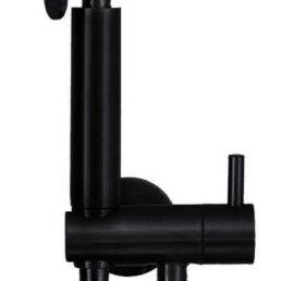 Wiesbaden RVS-304 matzwarte bidet-handdoucheset rond Wiesbaden RVS-304 matzwarte bidet-handdoucheset rond