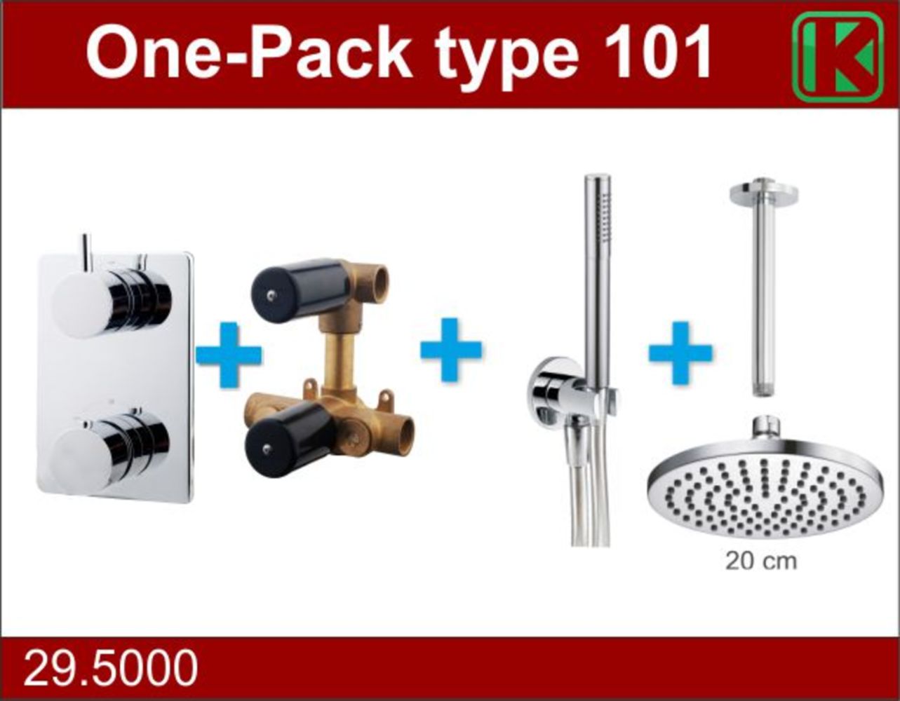 Wiesbaden one-pack inbouwthermostaatset type 101 CHR (20cm) Wiesbaden one-pack inbouwthermostaatset type 101 CHR (20cm)