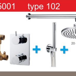 Wiesbaden one-pack inbouwthermostaatset type 102 CHR (20cm) Wiesbaden one-pack inbouwthermostaatset type 102 CHR (20cm)