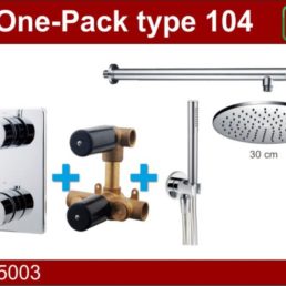 Wiesbaden one-pack inbouwthermostaatset type 104 CHR (30cm)