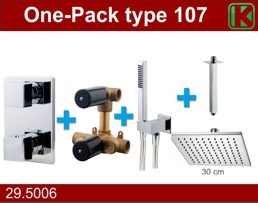 Wiesbaden one-pack inbouwthermostaatset type 107 CHR (30cm) Wiesbaden one-pack inbouwthermostaatset type 107 CHR (30cm)