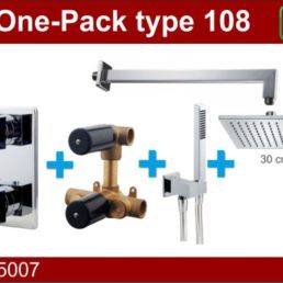Wiesbaden one-pack inbouwthermostaatset type 108 CHR (30cm) Wiesbaden one-pack inbouwthermostaatset type 108 CHR (30cm)