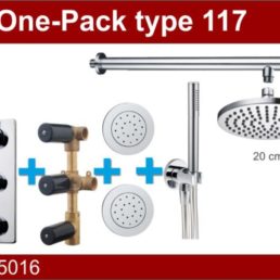 Wiesbaden one-pack inbouwthermostaatset type 117 CHR Wiesbaden one-pack inbouwthermostaatset type 117 CHR