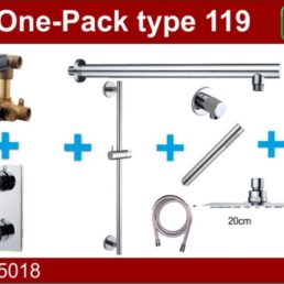 Wiesbaden one-pack inbouwthermostaatset type 119 CHR (20cm ufo) Wiesbaden one-pack inbouwthermostaatset type 119 CHR (20cm ufo)