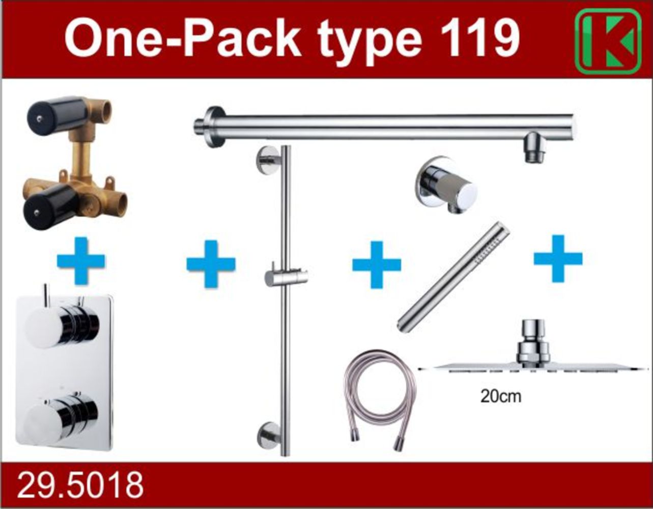 Wiesbaden one-pack inbouwthermostaatset type 119 CHR (20cm ufo) Wiesbaden one-pack inbouwthermostaatset type 119 CHR (20cm ufo)