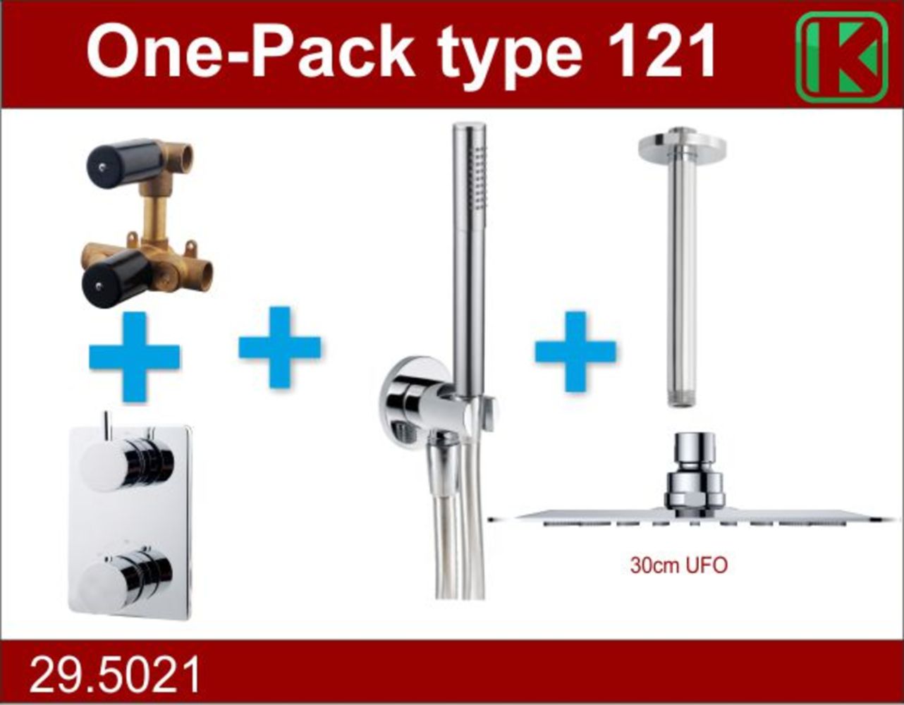 Wiesbaden one-pack inbouwthermostaatset type 121 CHR (30cm ufo) Wiesbaden one-pack inbouwthermostaatset type 121 CHR (30cm ufo)