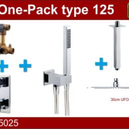 Wiesbaden one-pack inbouwthermostaatset type 125 CHR (30cm ufo) Wiesbaden one-pack inbouwthermostaatset type 125 CHR (30cm ufo)