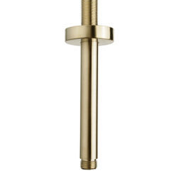 Wiesbaden luxe douche-arm rond plafondbev. 15cm geborsteld messing Wiesbaden luxe douche-arm rond plafondbev. 15cm geborsteld messing
