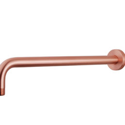 Wiesbaden gebogen douche-arm rond muur. 45cm geborsteld koper Wiesbaden gebogen douche-arm rond muur. 45cm geborsteld koper