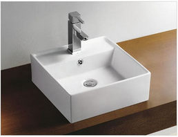Larx waskom vierkant 41 x 41 x 15 cm keramiek glans wit Larx waskom vierkant 41 x 41 x 15 cm keramiek glans wit