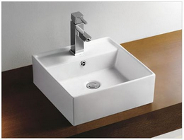 Larx waskom vierkant 41 x 41 x 15 cm keramiek glans wit Larx waskom vierkant 41 x 41 x 15 cm keramiek glans wit