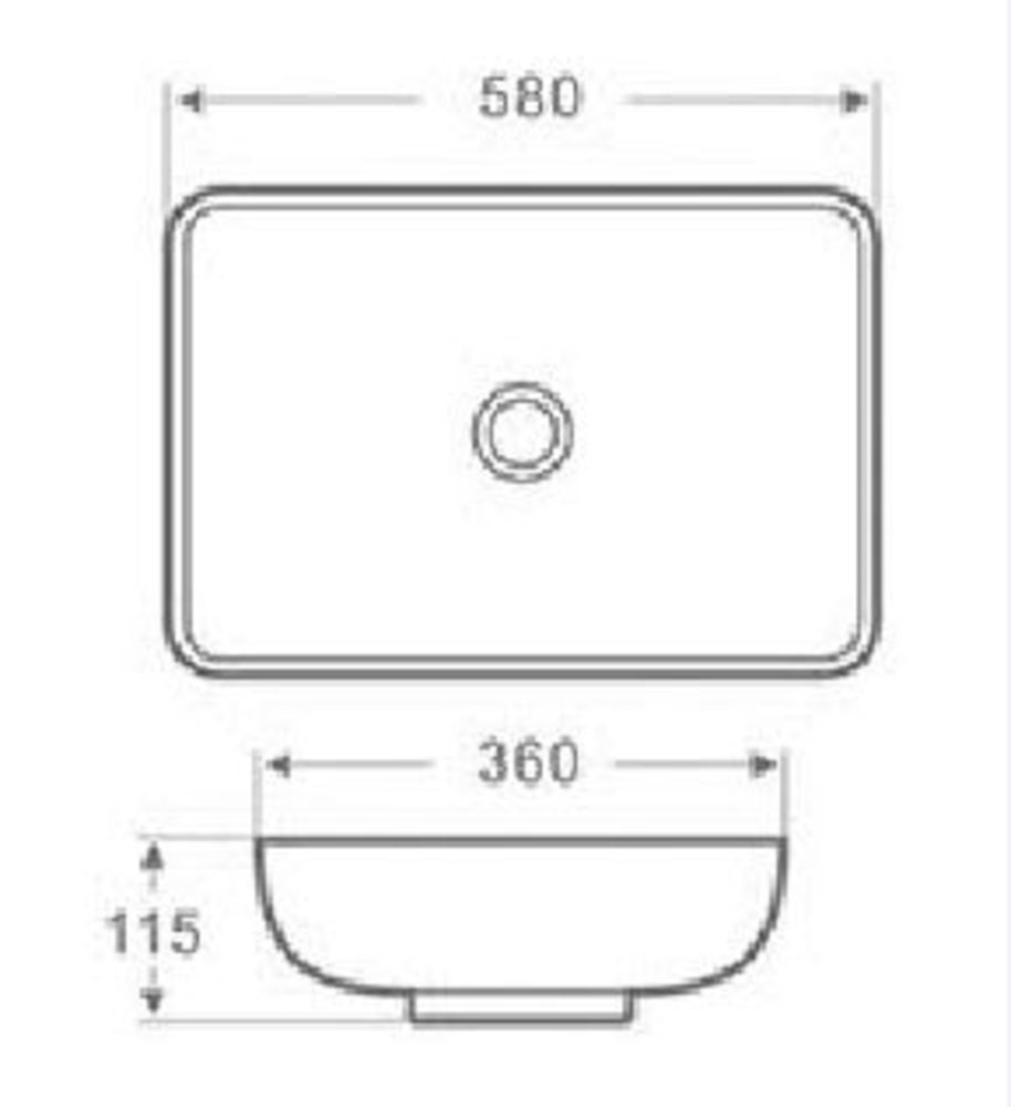 Karé waskom rechthoekig 58 x 36 x 11 Karé waskom rechthoekig 58 x 36 x 11