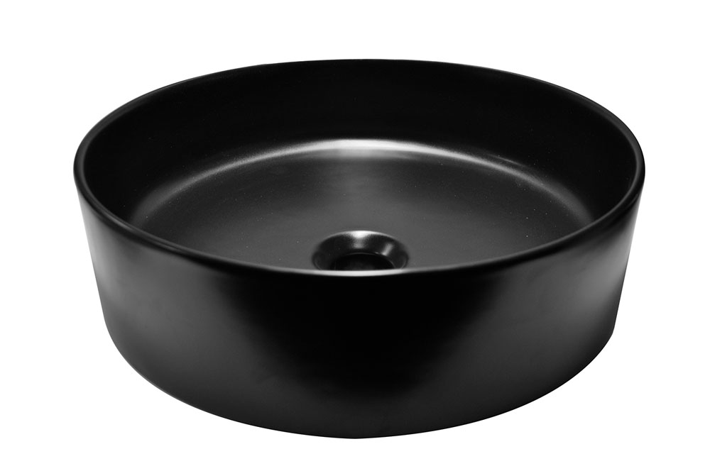Wiesbaden Link waskom rond 40x12 cm keramiek mat zwart Wiesbaden Link waskom rond 40x12 cm keramiek mat zwart
