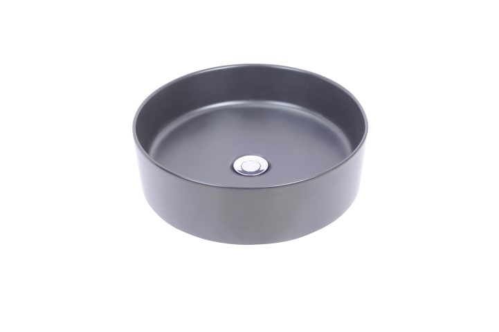 Wiesbaden Link waskom rond 40x12 cm keramiek mat zwart Wiesbaden Link waskom rond 40x12 cm keramiek mat zwart