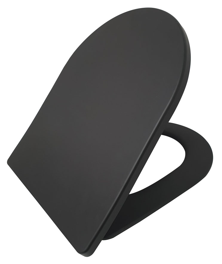 Wiesbaden Shade Slim toiletzitting + deksel one-touch mat-zwart Wiesbaden Shade Slim toiletzitting + deksel one-touch mat-zwart