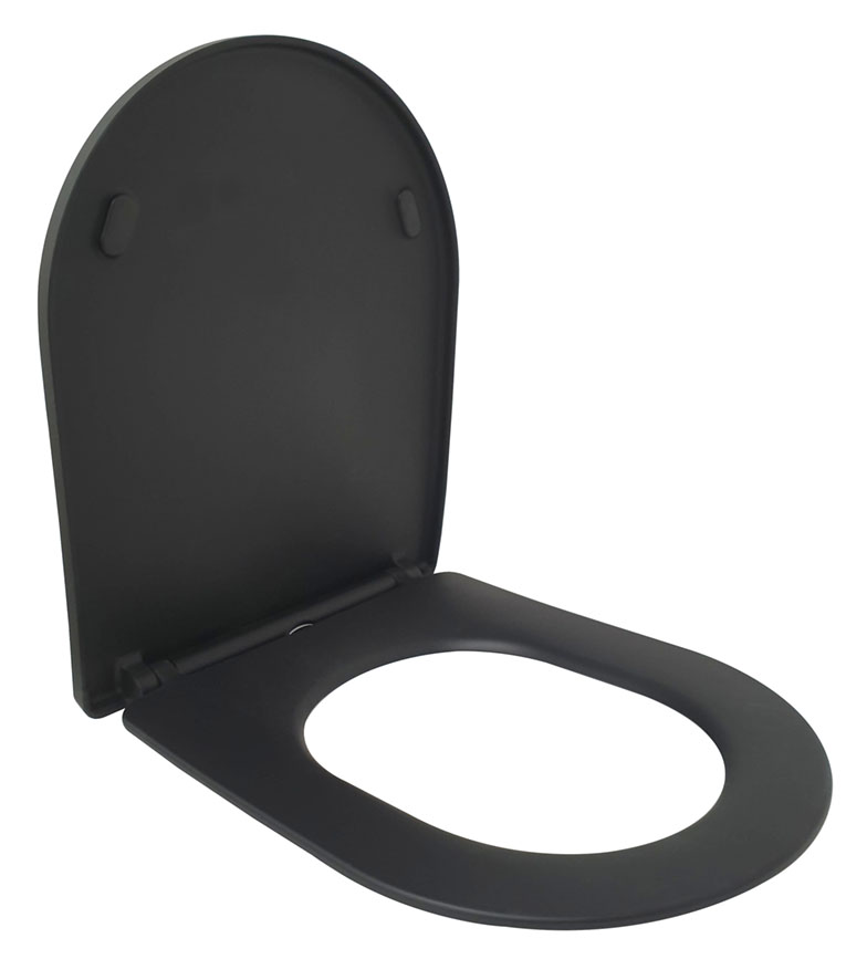 Wiesbaden Shade Slim toiletzitting + deksel one-touch mat-zwart Wiesbaden Shade Slim toiletzitting + deksel one-touch mat-zwart