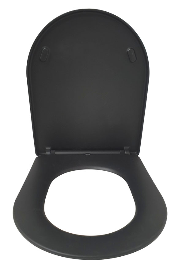 Wiesbaden Shade Slim toiletzitting + deksel one-touch mat-zwart Wiesbaden Shade Slim toiletzitting + deksel one-touch mat-zwart