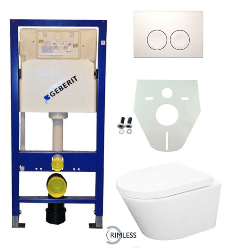 Wiesbaden Geberit UP 100 Vesta Rimless wc+zitt.+ Delta 21 wit Wiesbaden Geberit UP 100 Vesta Rimless wc+zitt.+ Delta 21 wit
