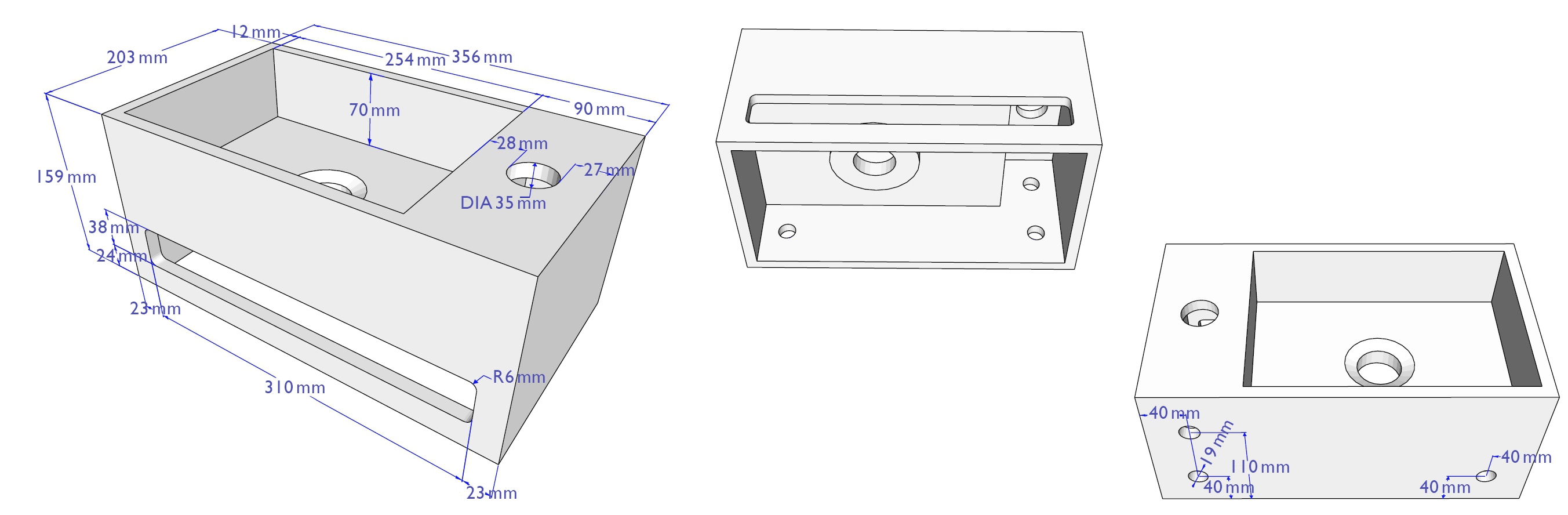 Wiesbaden Julia fontein Solid Surface 35 x 20 x 16 cm betonlook rechts Wiesbaden Julia fontein Solid Surface 35 x 20 x 16 cm betonlook rechts