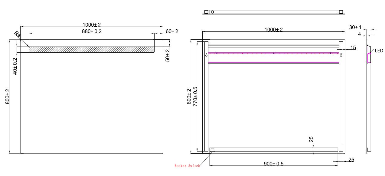 Wiesbaden Tigris spiegel met led verlichting 100x80cm Wiesbaden Tigris spiegel met led verlichting 100x80cm