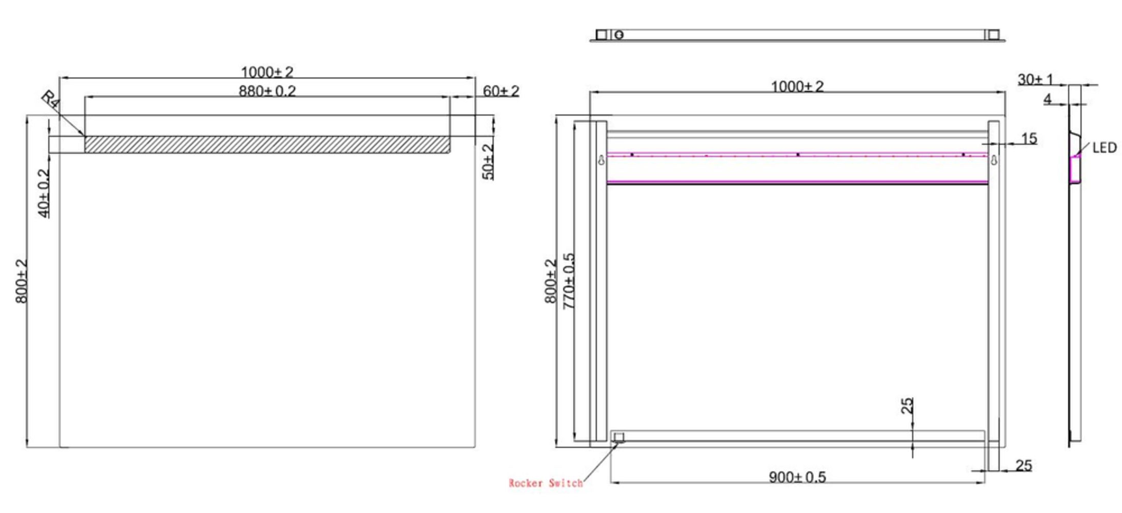Wiesbaden Tigris spiegel met led verlichting 100x80cm Wiesbaden Tigris spiegel met led verlichting 100x80cm