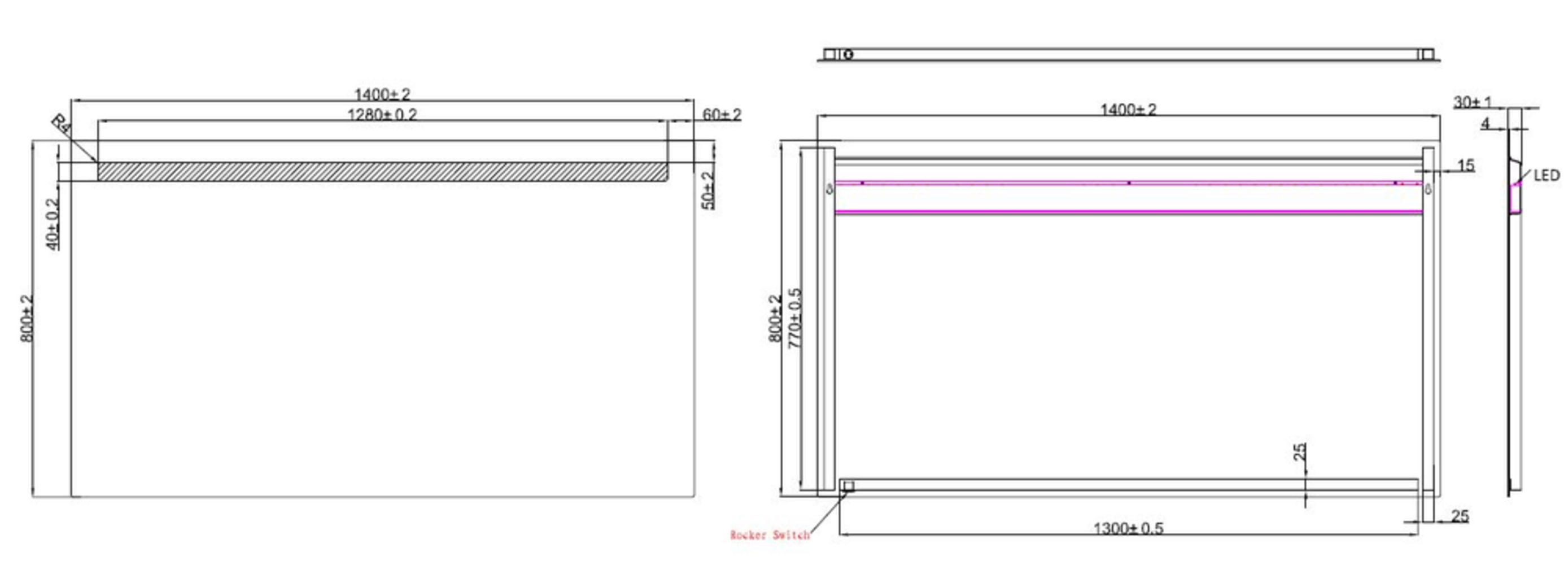 Wiesbaden Tigris spiegel met led verlichting 140x80cm Wiesbaden Tigris spiegel met led verlichting 140x80cm