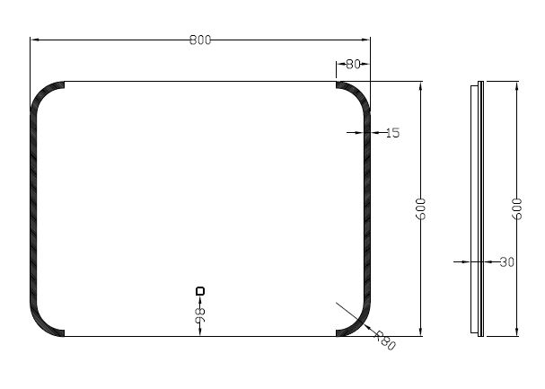 Wiesbaden Bracket dimbare LED condensvrije spiegel 80x60cm Wiesbaden Bracket dimbare LED condensvrije spiegel 80x60cm