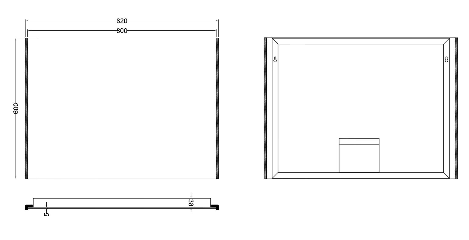 Wiesbaden Duo-Led condensvrije spiegel 80x60cm Wiesbaden Duo-Led condensvrije spiegel 80x60cm