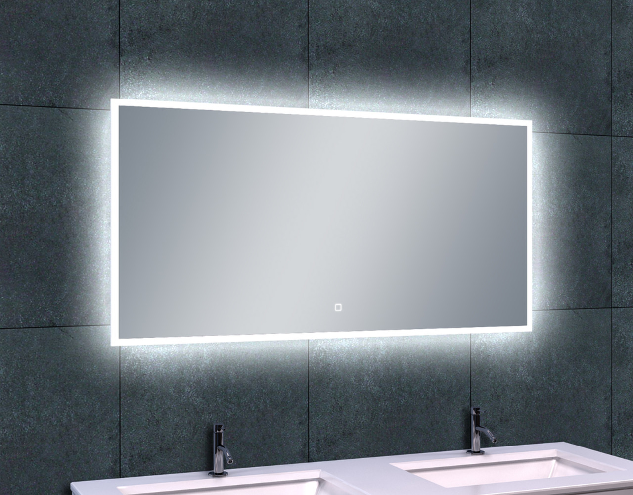 Wiesbaden Quatro-Led dimbare condensvrije spiegel 120x60cm Wiesbaden Quatro-Led dimbare condensvrije spiegel 120x60cm