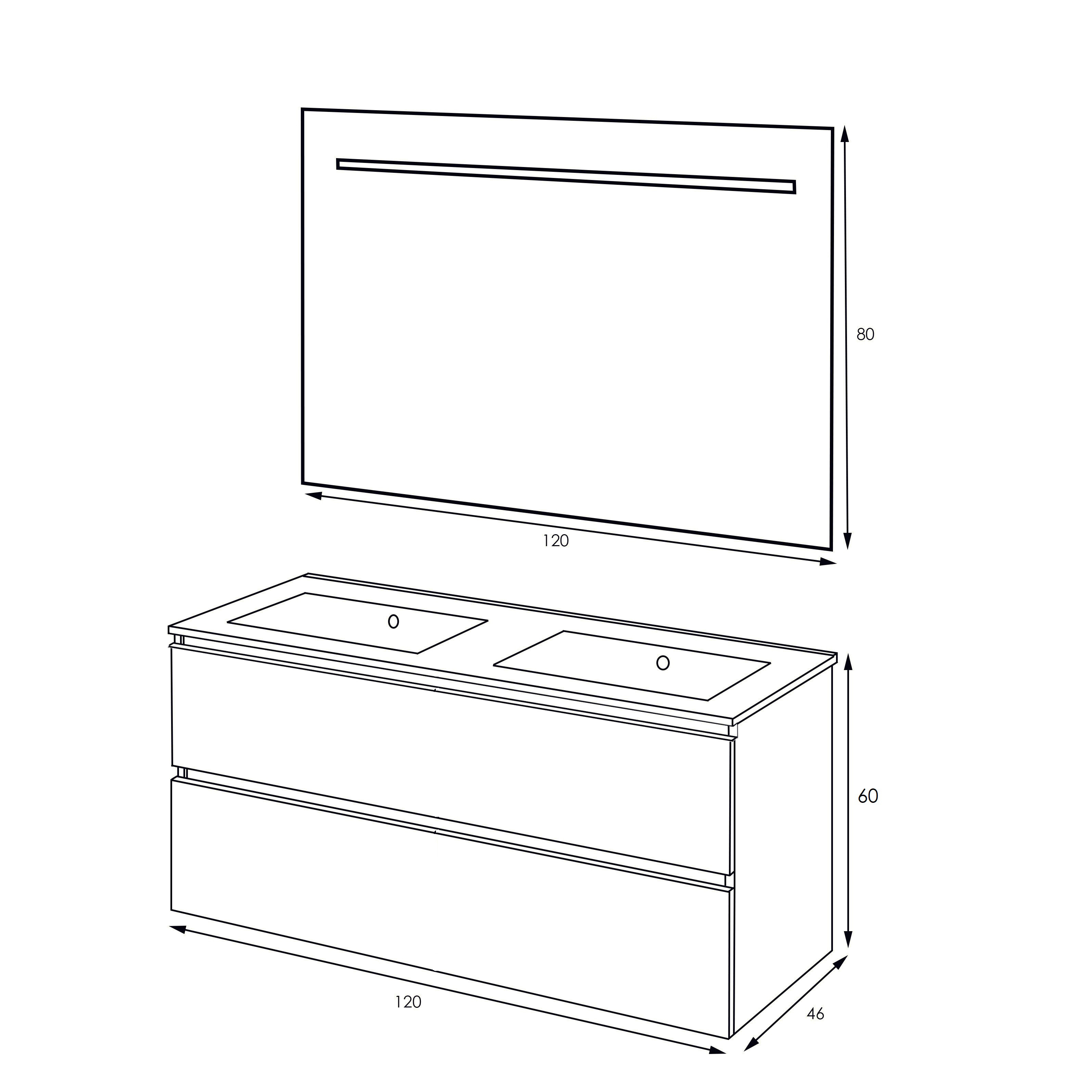 Wiesbaden SEPHIA compleet badmeubel 120cm mat-wit Wiesbaden SEPHIA compleet badmeubel 120cm mat-wit