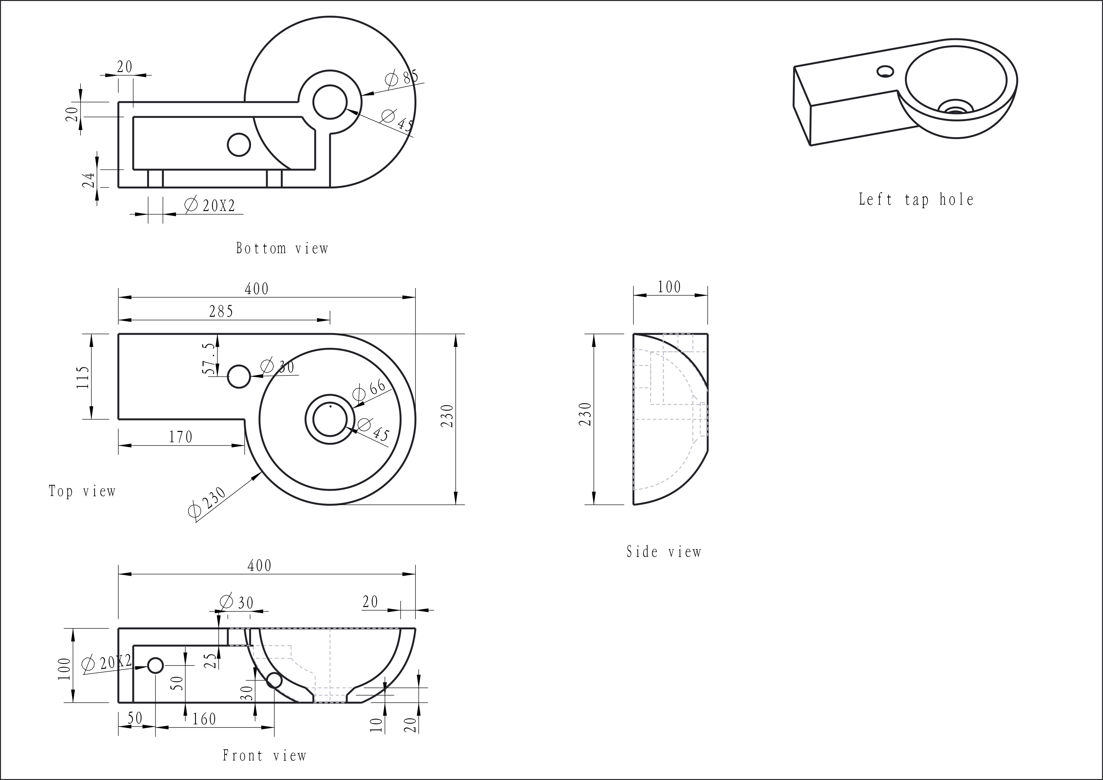 Wiesbaden Hardstenen rond fonteintje links 40x23x10 Wiesbaden Hardstenen rond fonteintje links 40x23x10