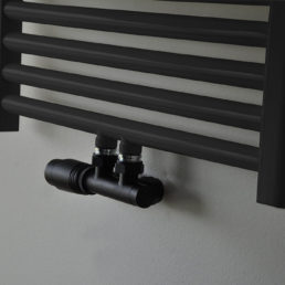 Wiesbaden set thermostatisch onderblok haaks-links mat zwart Wiesbaden set thermostatisch onderblok haaks-links mat zwart