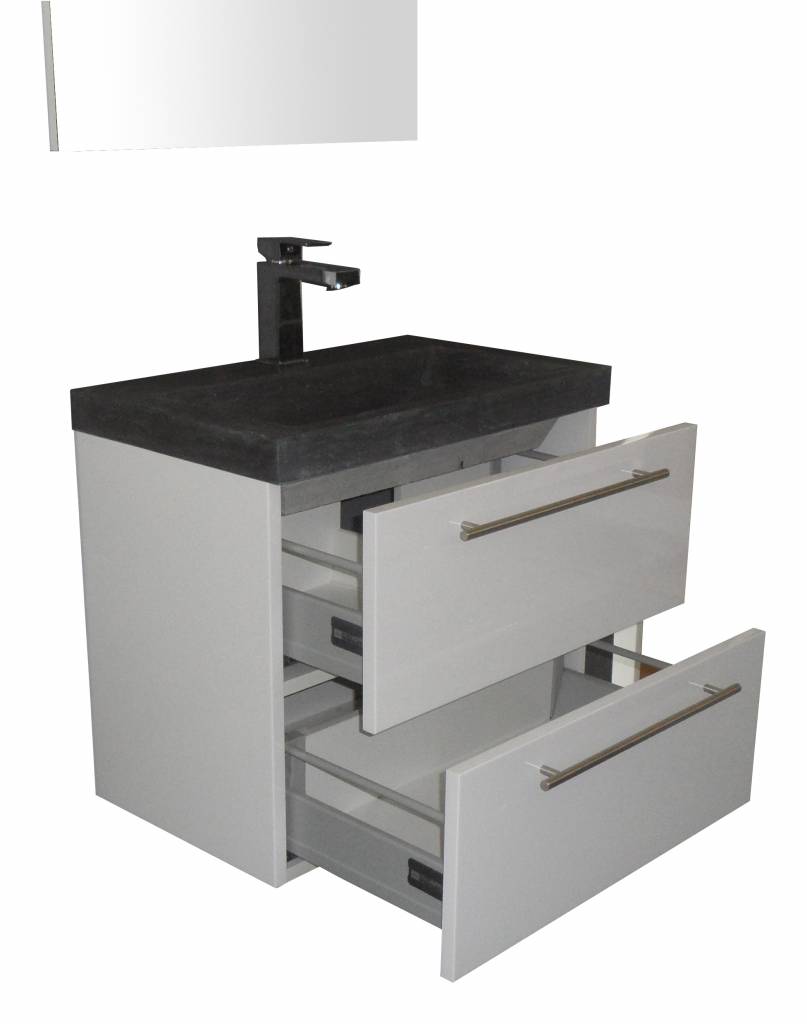 Badmeubel Compact Stone 60 Hoogglans Wit Badmeubel Compact Stone 60 Hoogglans Wit