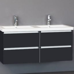 Badmeubel Trend Keramiek 120 Hoogglans Antraciet met lades Badmeubel Trend Keramiek 120 Hoogglans Antraciet met lades